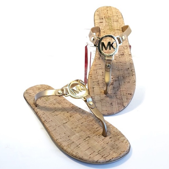 MICHAEL Michael Kors Shoes - 🌷Michael Kors - Gold Metallic Cork Flip Flops - 7